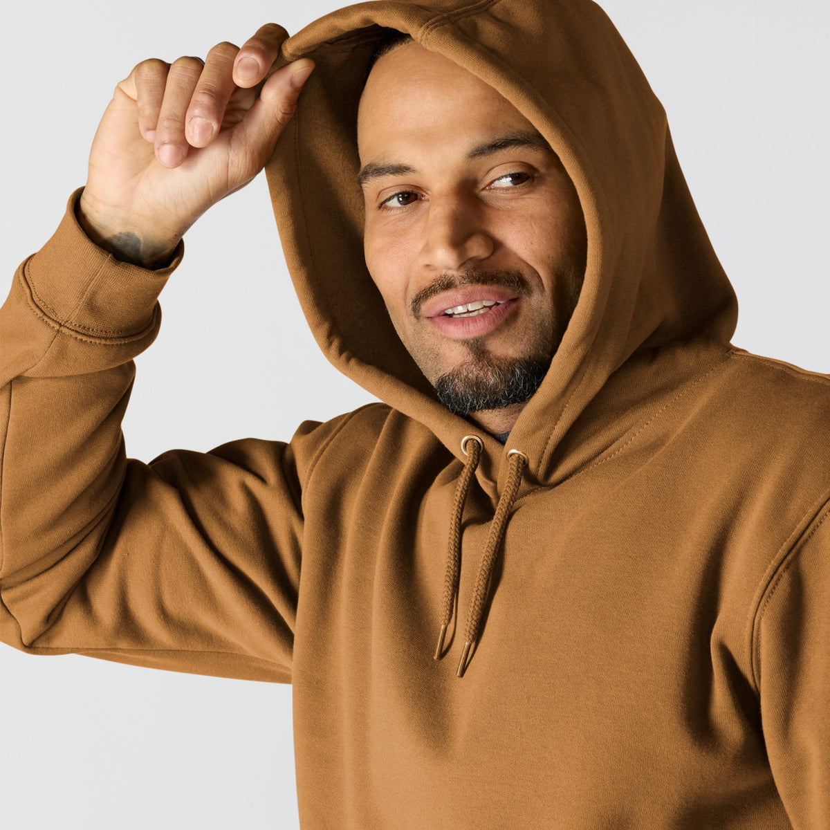 Carhartt Mens Loose Fit Midweight Logo Sleeve Graphic Hoodie Carhartt K288-BRN - view 4