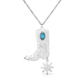 Montana Silversmiths Chiseled Boots & Spurs Turquoise Necklace - NC5667