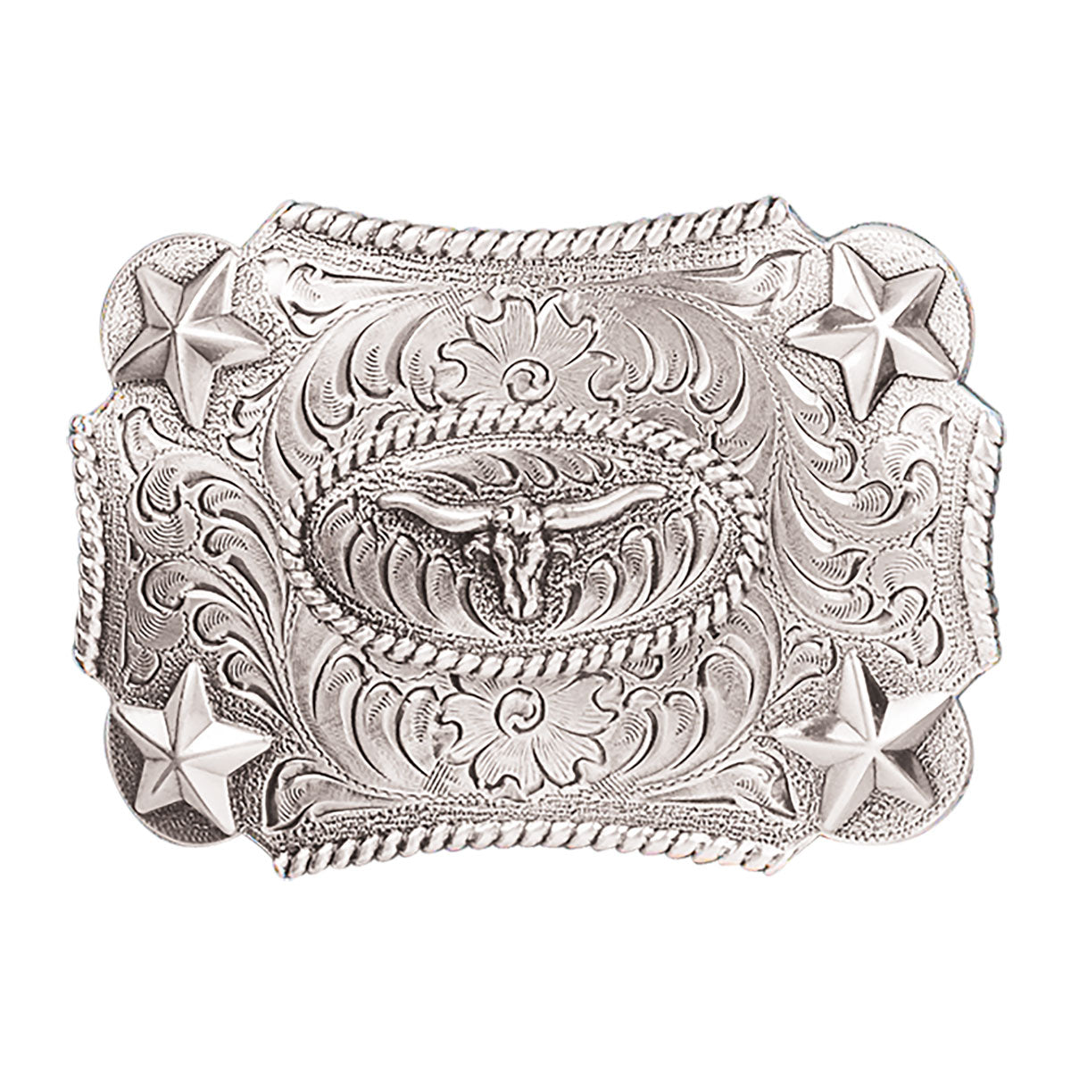 Nocona Youth Longhorn Rope Edge Buckle - 3603046