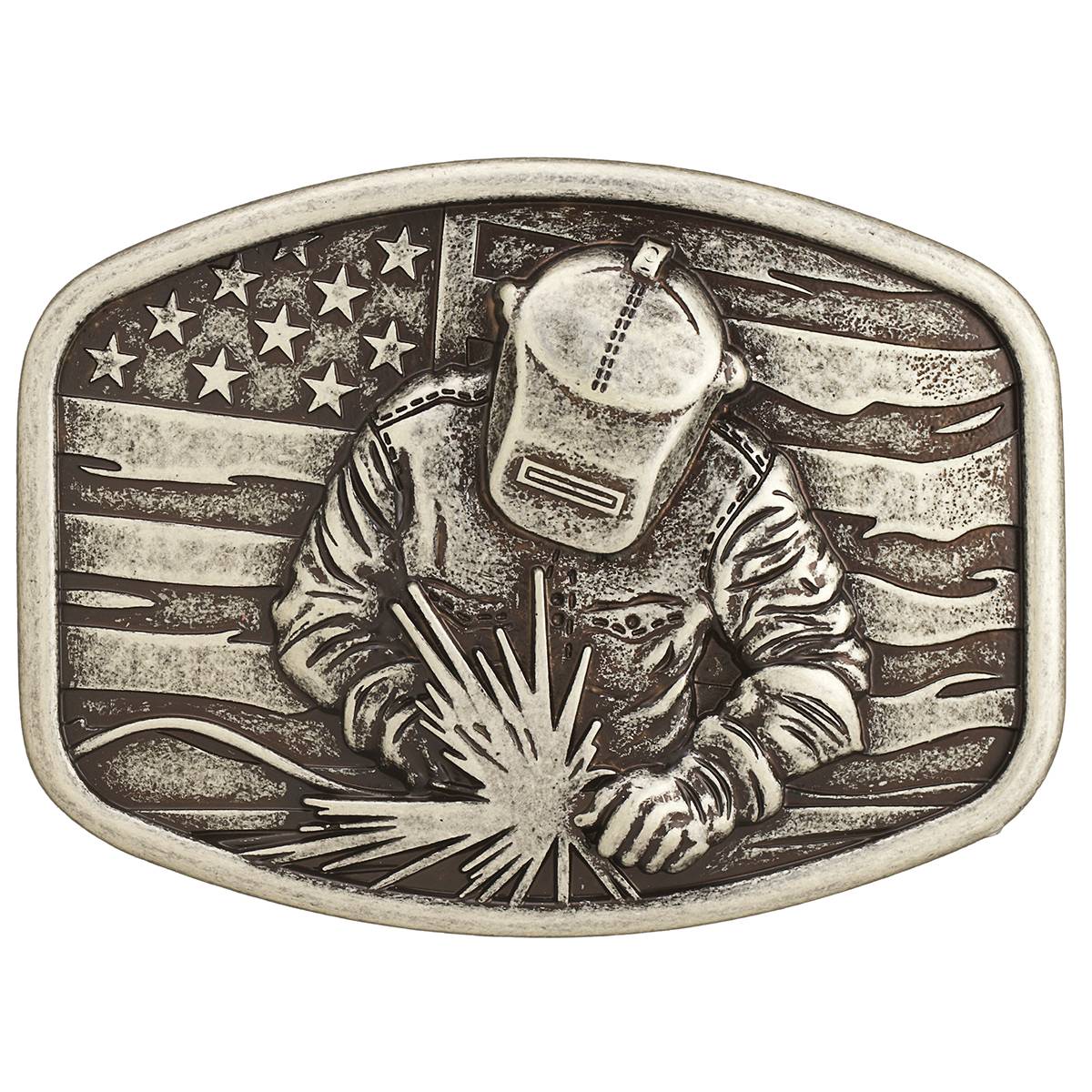 Nocona Mens American Flag Wielder Buckle - 3700010