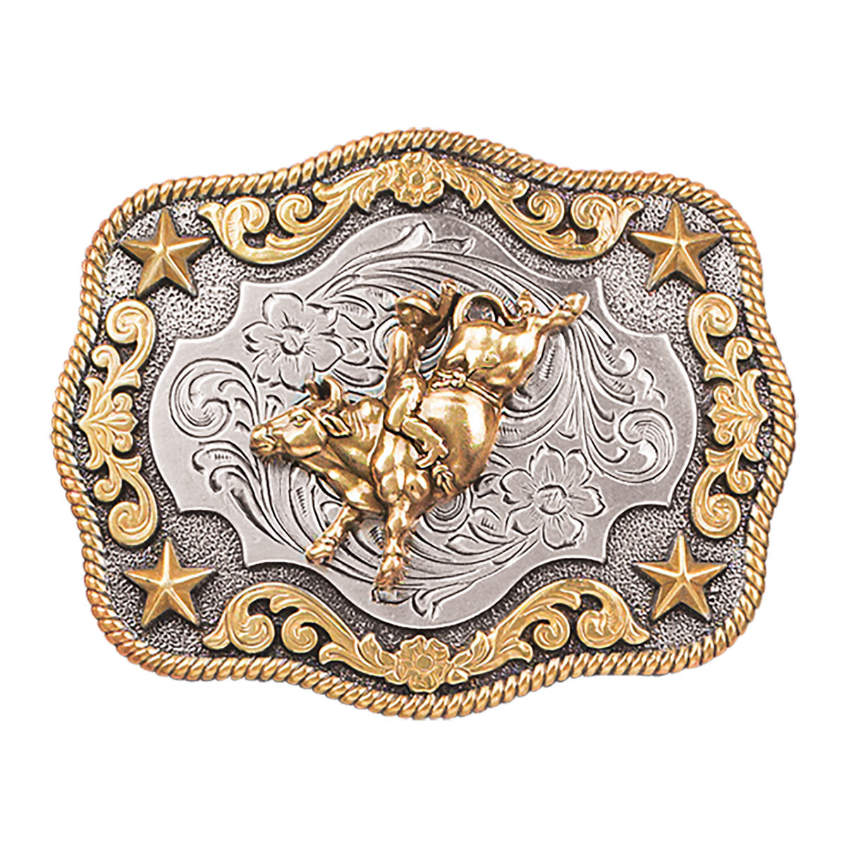 Nocona Youth Silver/Gold Bullrider Buckle -  3798902