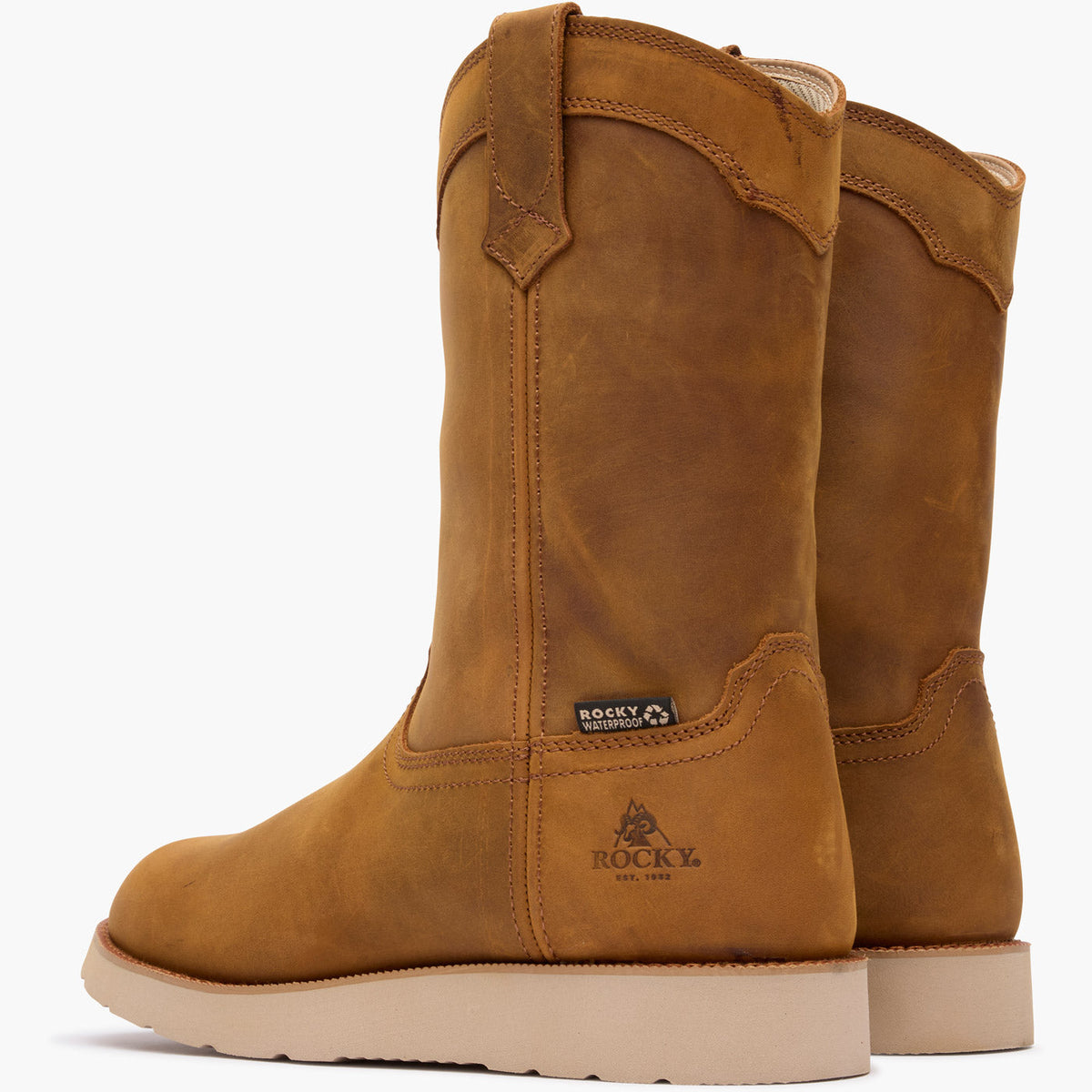 Rocky Mens Monocrepe Wedge Pull On Waterproof Boot-RKK0473