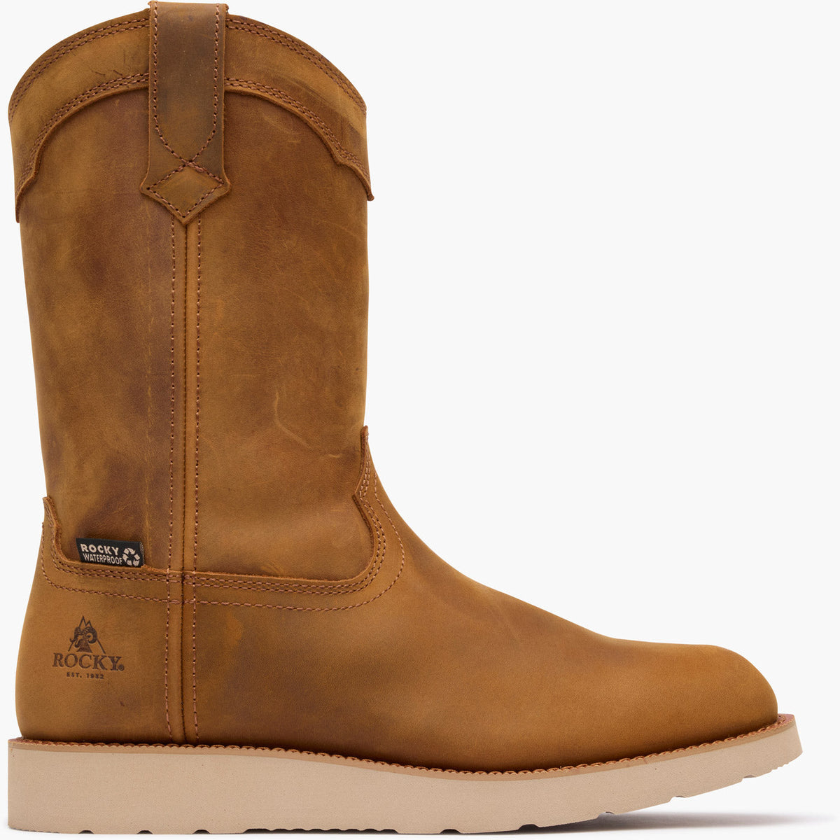 Rocky Mens Monocrepe Wedge Pull On Waterproof Boot-RKK0473