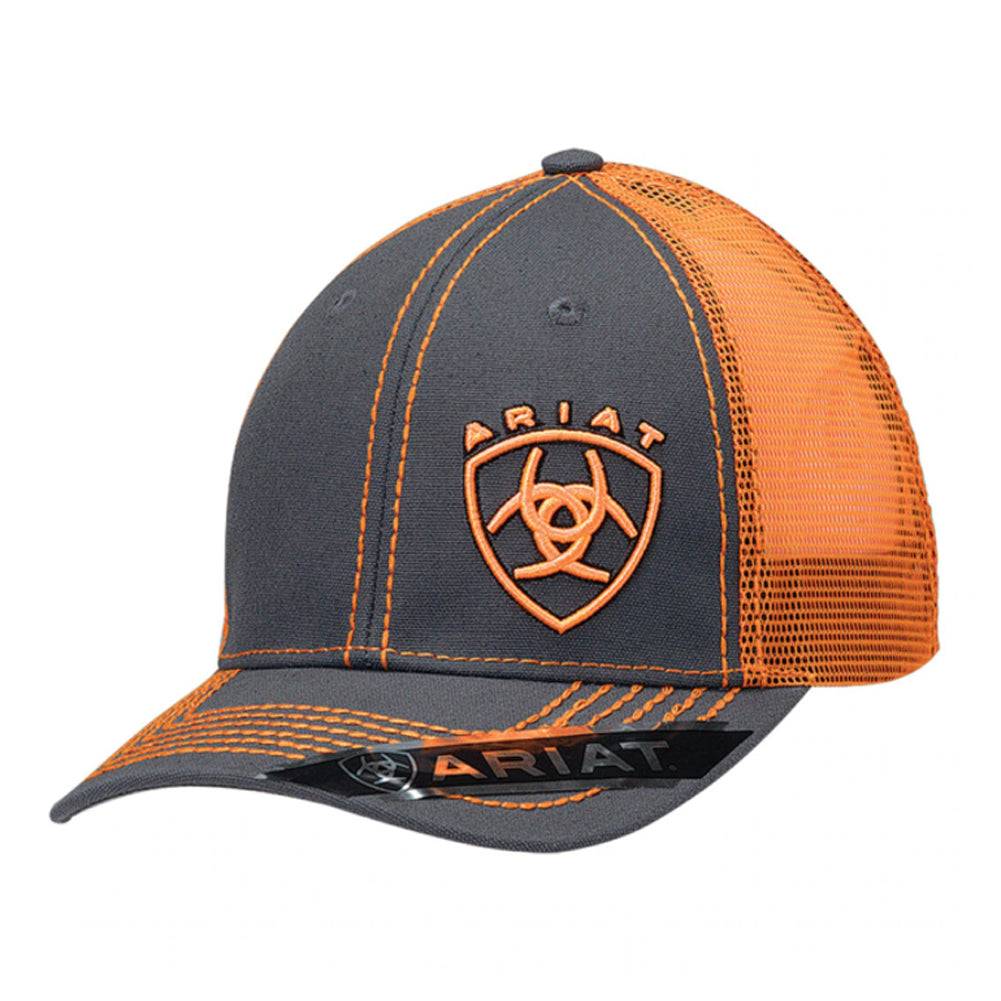 Ariat Mens Shield Mesh Snapback Cap Orange-1595126