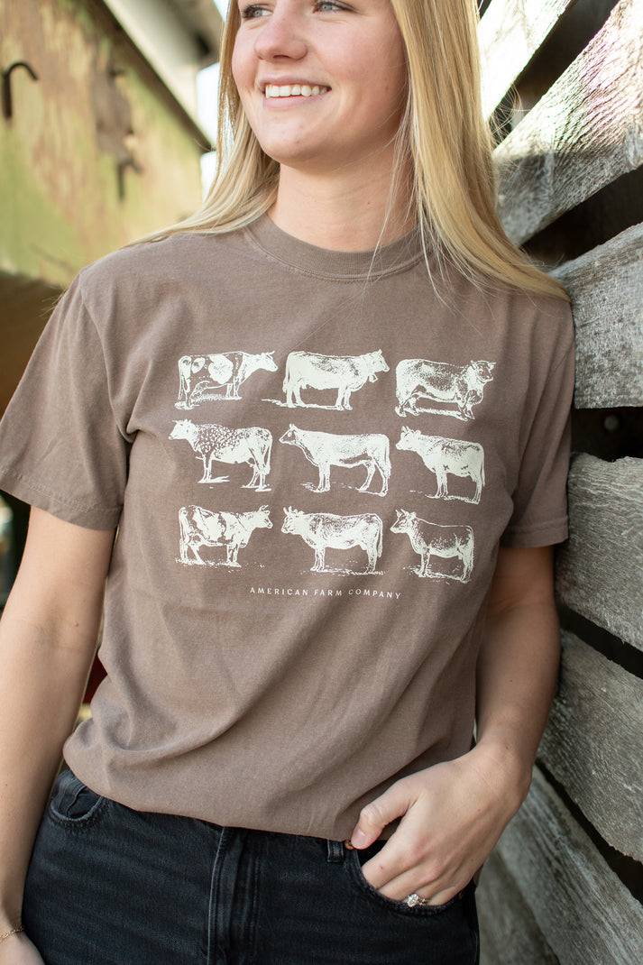 American Farm Company Womens Vintage Cow Tee - WT10