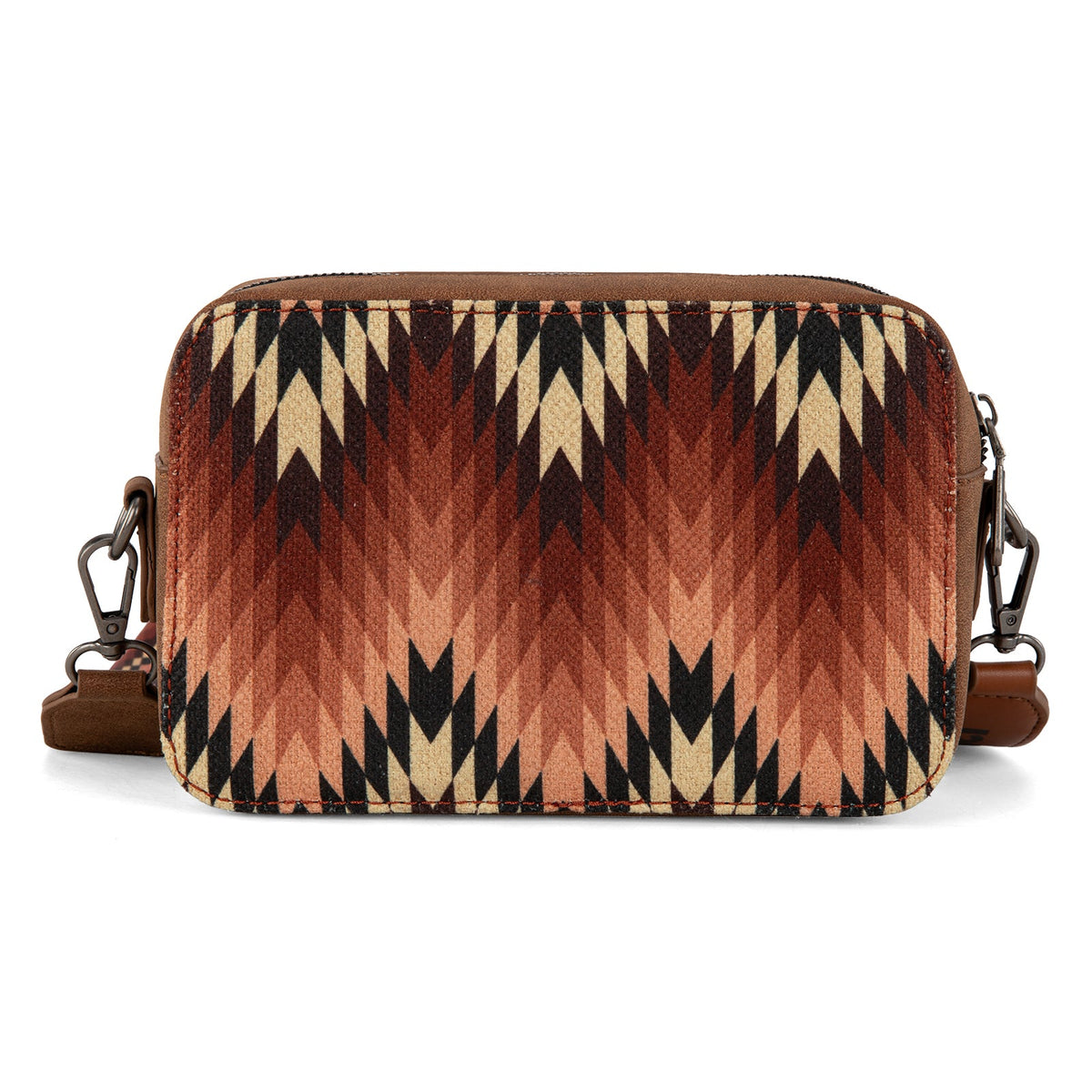 Wrangler Southwestern Pattern Dual Sided Print Crossbody Purse With Wallet Compartment Brown WG2211-3003BR - view 2