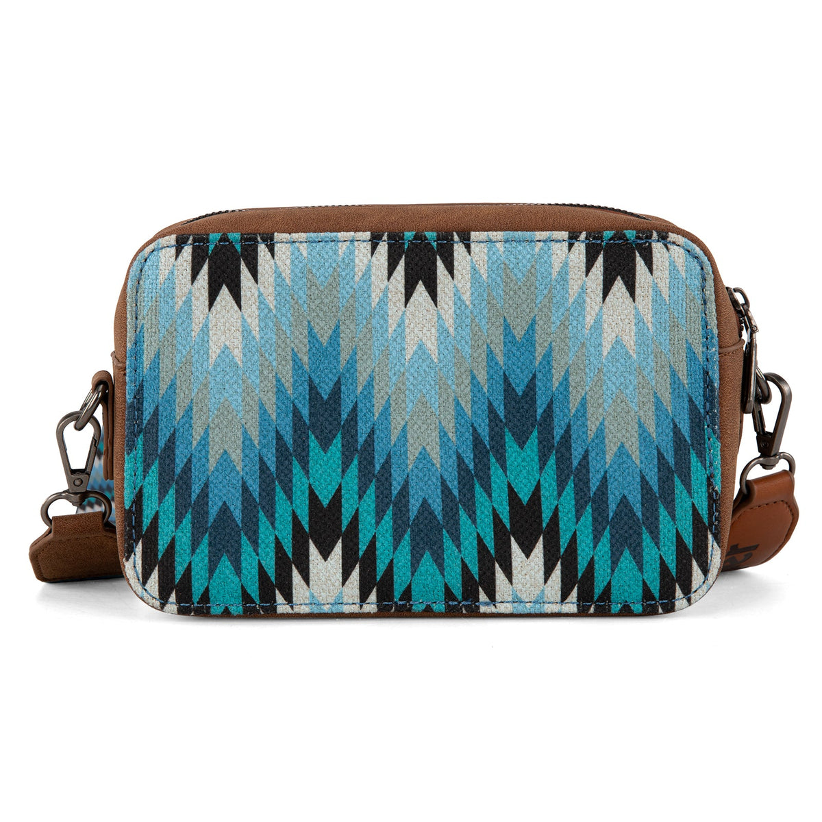 Wrangler Southwestern Pattern Dual Sided Print Crossbody Purse With Wallet Compartment Jean WG2211-3003JN - view 2