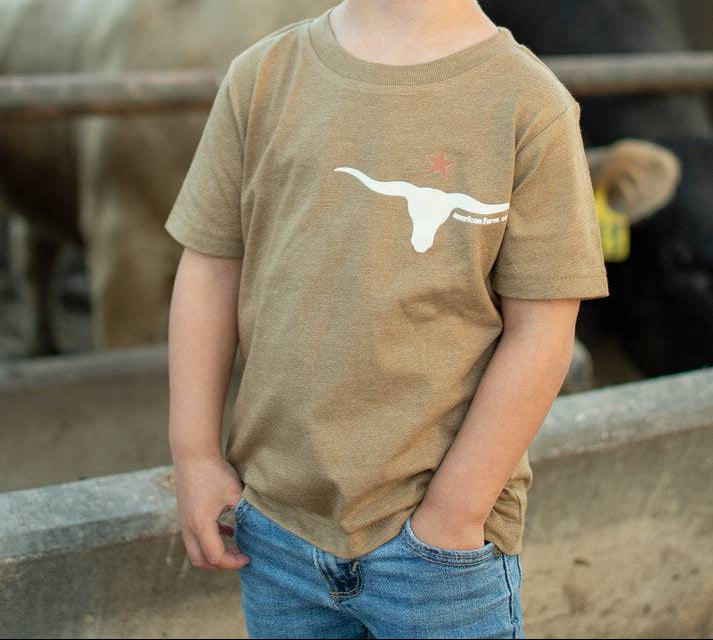 American Farm Company Toddler Farmers Skull Horns Tee - BT10T
