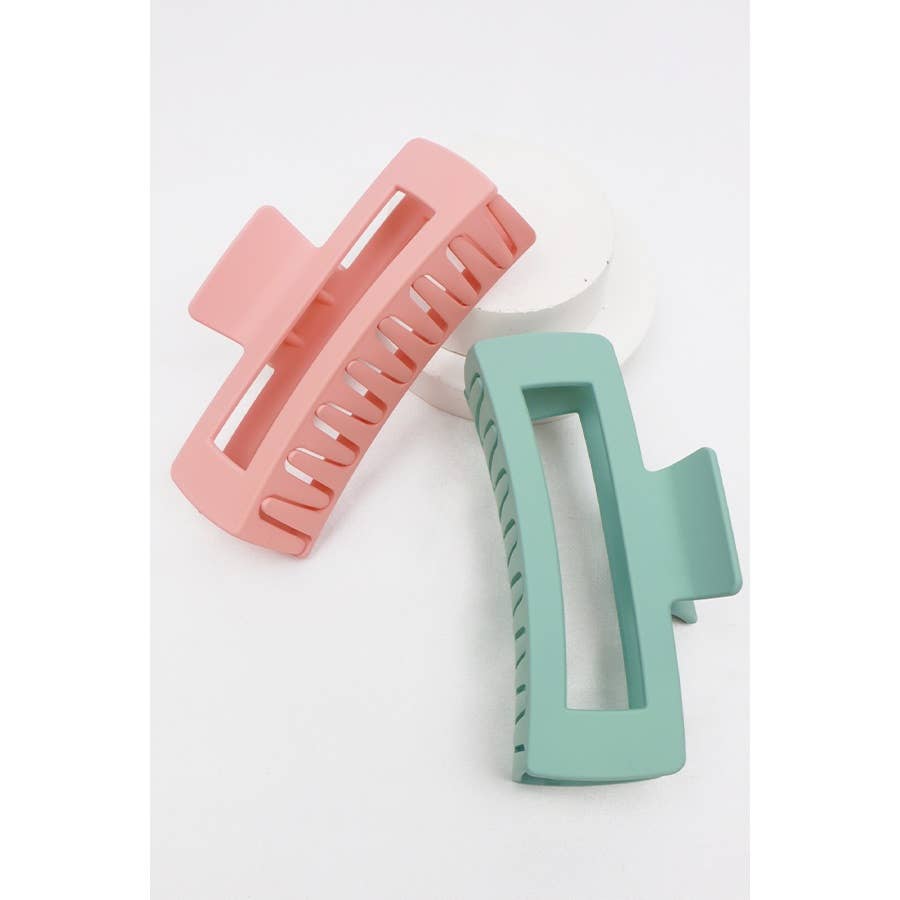 Love And Repeat Matte Jumbo Cut Out Rectangle Hair Claw Clip LRMLCL2856 - view 5