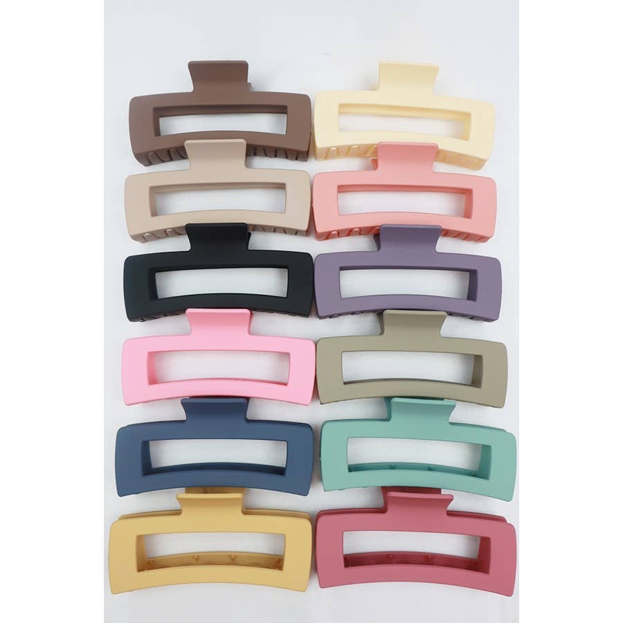 Love And Repeat Matte Jumbo Cut Out Rectangle Hair Claw Clip LRMLCL2856