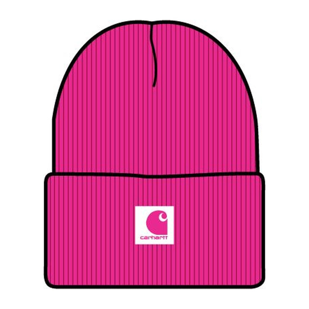 Carhartt Kids Youth Rubber Patch Watch Cap Beanie-CB9020-CP42 Pink Glo