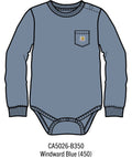 Carhartt Kids Long-Sleeve Pocket Bodysuit - Windward Blue