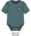 Carhartt Kids Short-Sleeve Pocket Bodysuit - Hydro