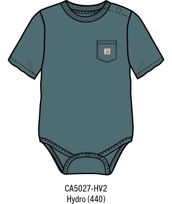 Carhartt Kids Short-Sleeve Pocket Bodysuit - Hydro