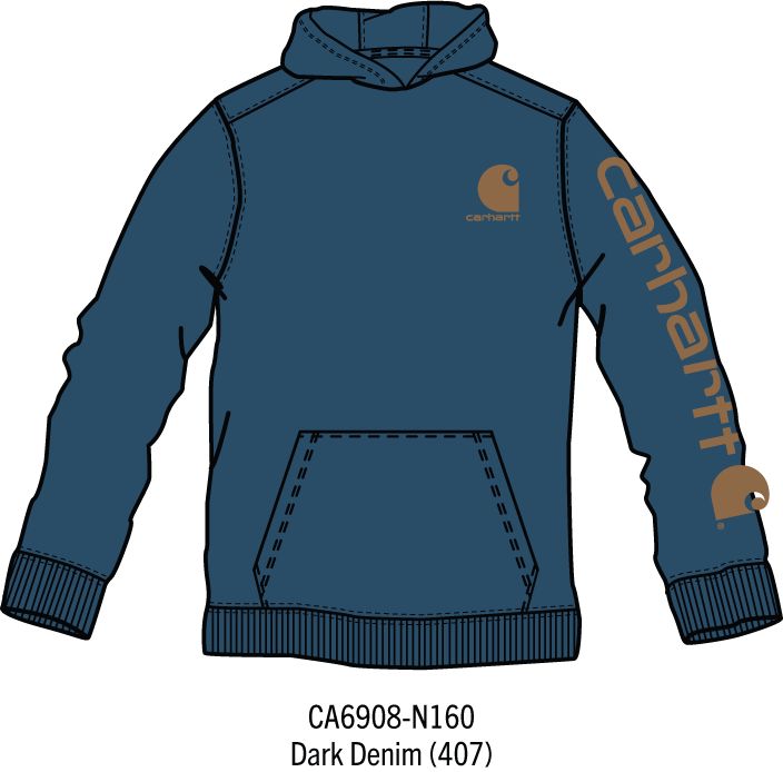 Carhartt Kids Boys Long-Sleeve Graphic Sweatshirt - Dark Denim