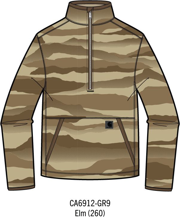 Carhartt Kids Boys Fleece Half-Zip Printed Sweatshirt - Elm