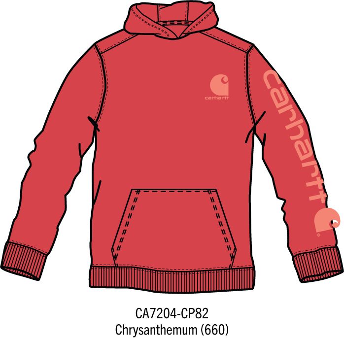 Carhartt Kids Girls Long-Sleeve Logo Sweatshirt - Chrysanthemum