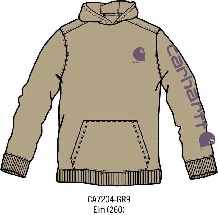 Carhartt Kids Girls Long-Sleeve Logo Sweatshirt - Elm