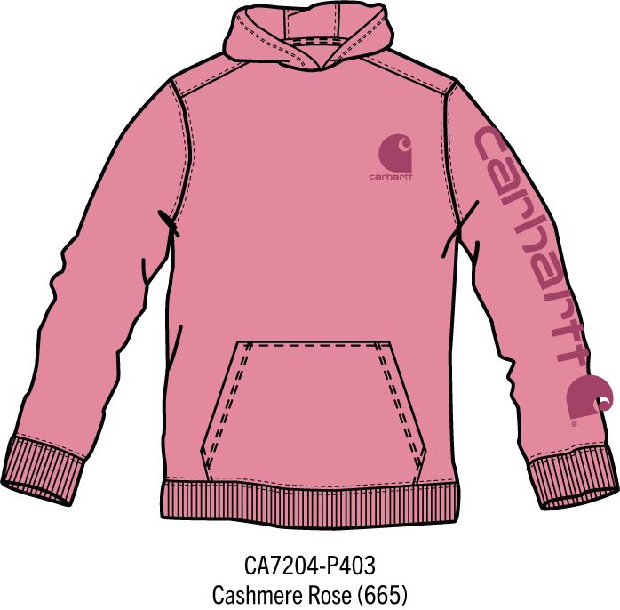 Carhartt Kids Girls Long-Sleeve Logo Sweatshirt - Cashmere Rose