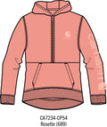 Carhartt Kids Girls Long-Sleeve Half-Zip Logo Sweatshirt - Rosette