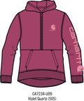 Carhartt Kids Girls Long-Sleeve Half-Zip Logo Sweatshirt - Violet Quartz