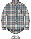 Carhartt Kids Long-Sleeve Flannel Bodysuit - China Blue