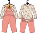 Carhartt Kids Girls Long-Sleeve Bodysuit and Fleece Overall Set - Rosette