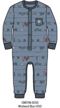 Carhartt Kids Boys Farm Print Coverall - Windward Blue