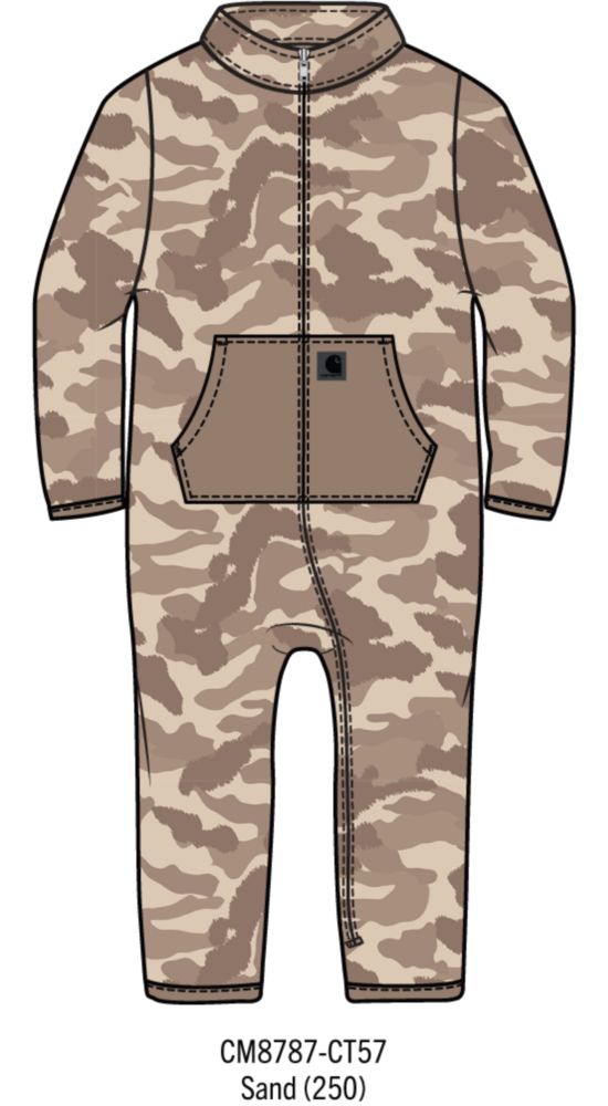 Carhartt Kids Camo Fleece Zip-Front Coverall - Sand