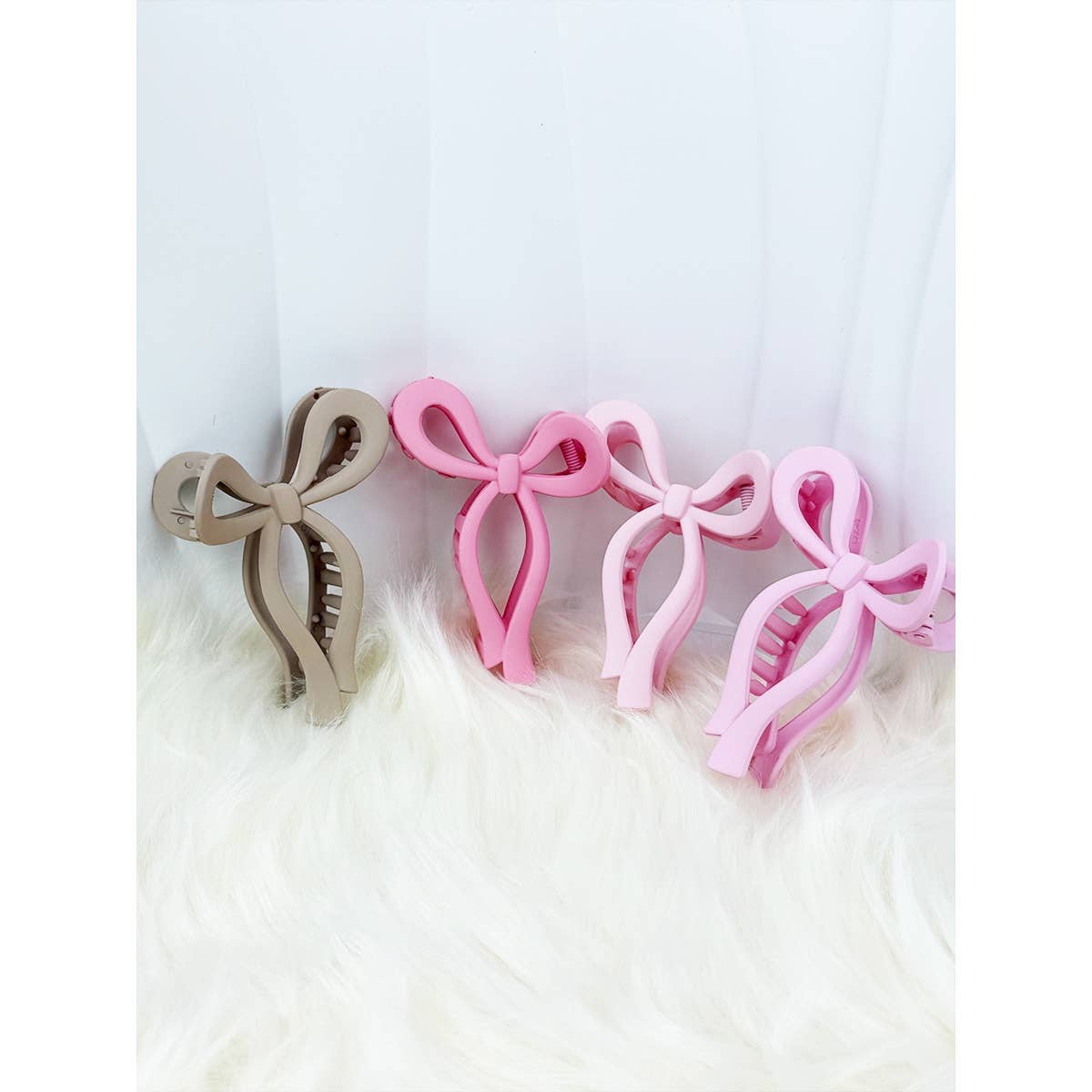 Love And Repeat Pink And Taupe Bow Hair Claw Clip LRSRCJHC471BW - view 10