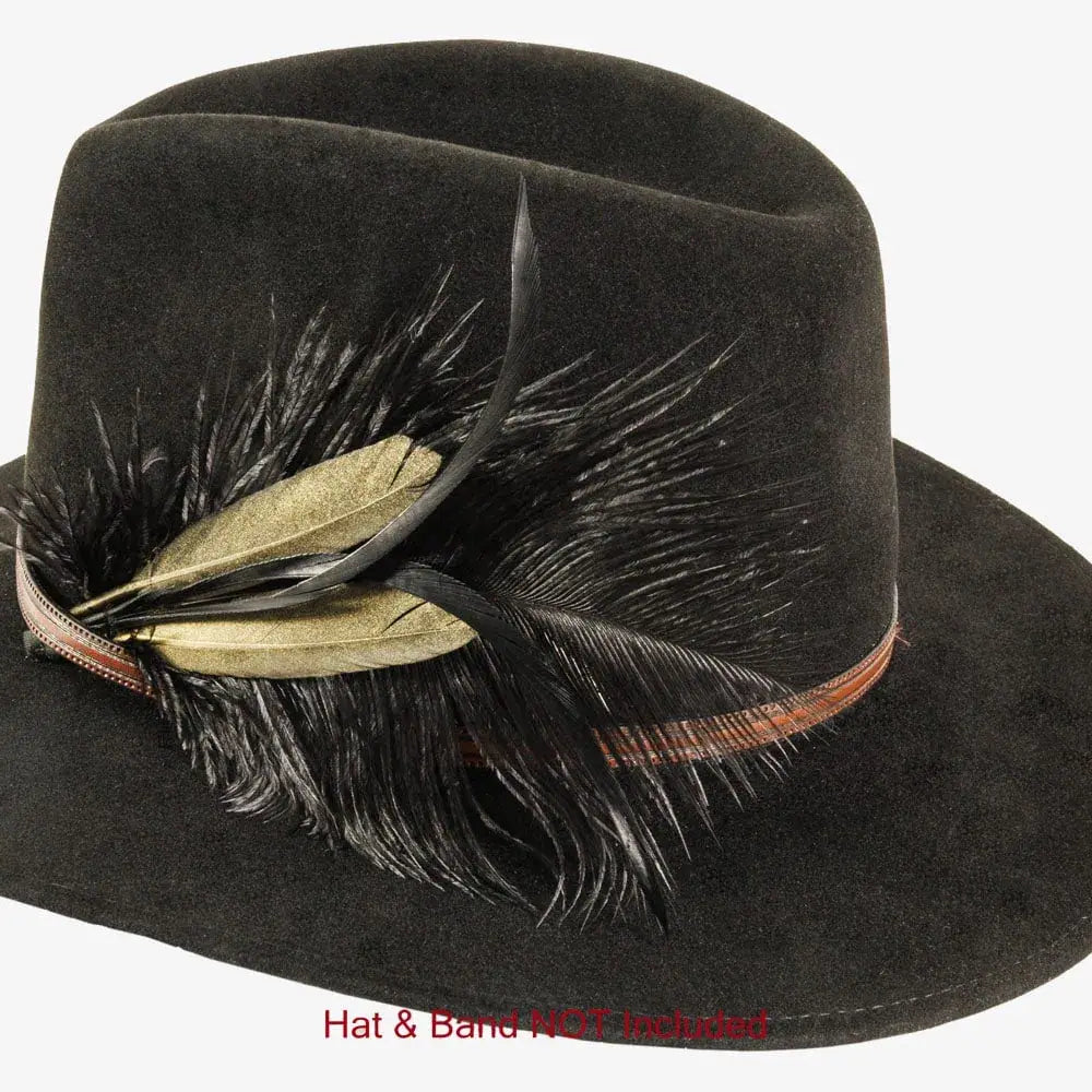 American Hat Makers Black Hat Feather Olympia - 810182-MLT