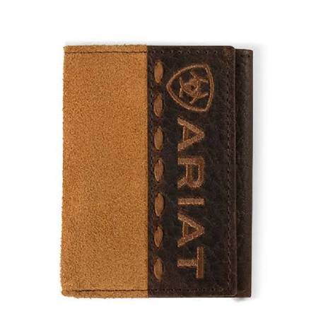 Ariat Trifold Roughout Croco Wallet-A3560908