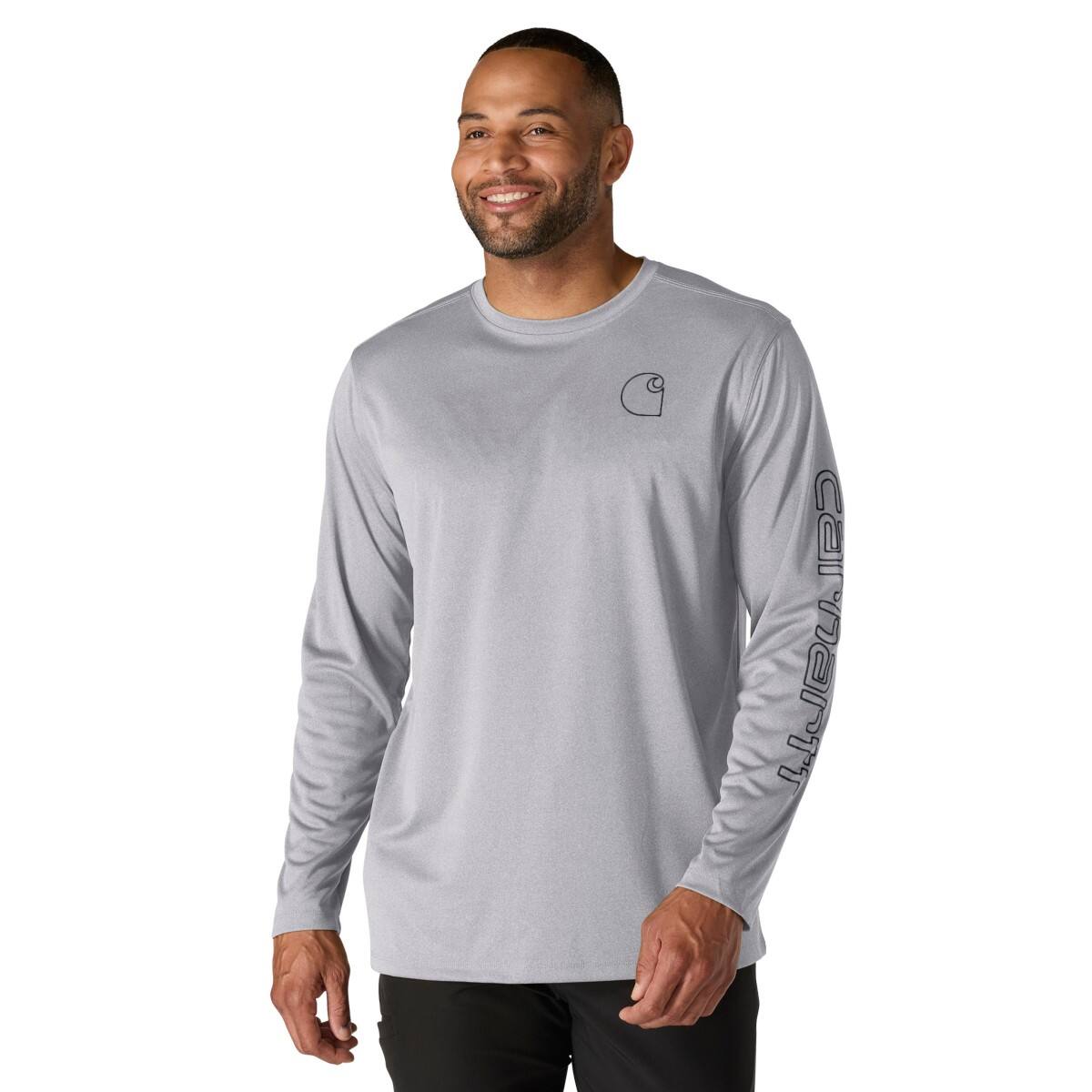 Carhartt Mens Steel Heather Protector Long Sleeve Shirt-106164-E17