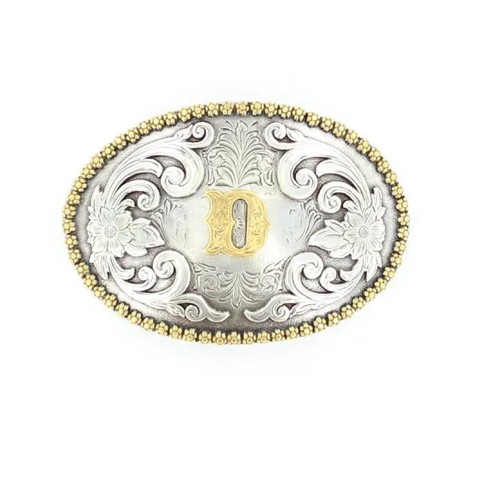 Nocona Oval Initial D Belt Buckle-37072-D