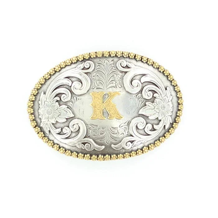 Nocona Oval Initial K Belt Buckle-37072-K