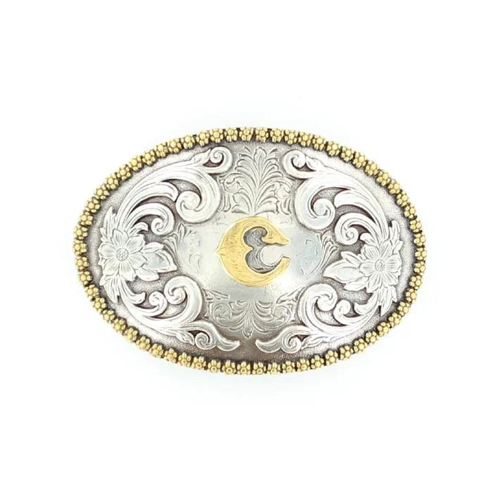 Nocona Oval Initial C Belt Buckle-37072-C