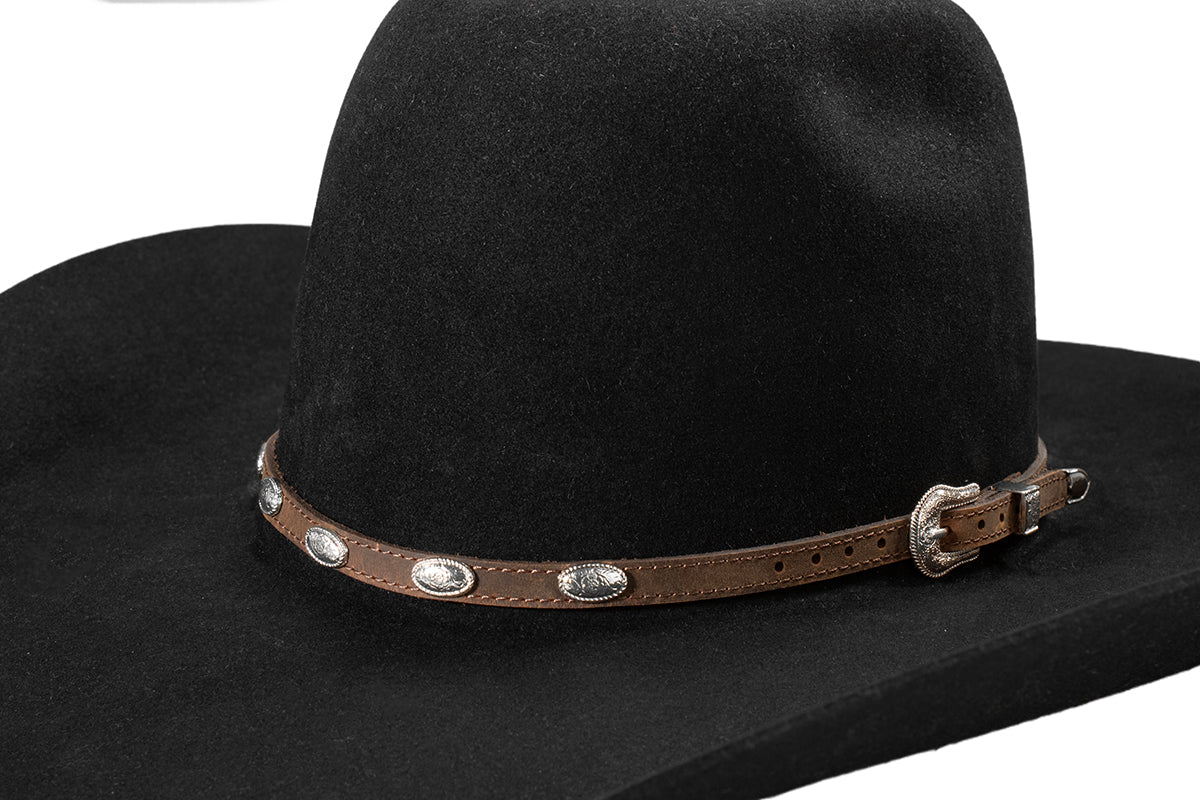 Twister Oval Concho Hatband Medium Brown-0237444