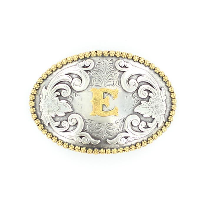 Nocona Oval Initial E Belt Buckle-37072-E