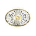 Nocona Oval Initial M Belt Buckle-37072-M