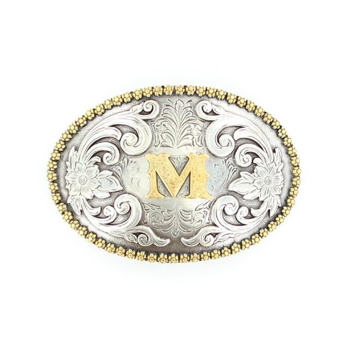 Nocona Oval Initial M Belt Buckle-37072-M