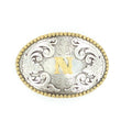 Nocona Oval Initial N Belt Buckle-37072-N