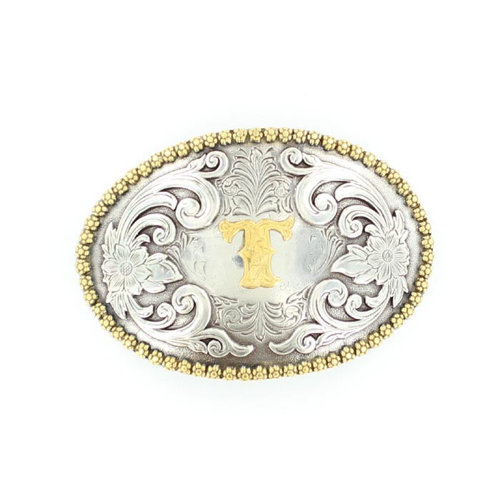 Nocona Oval Initial T Belt Buckle-37072-T