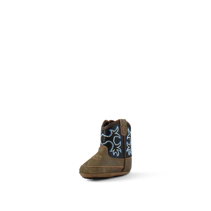Ariat Kids Lil' Stompers Brown Infant Boot Blue And Black Details - A442000144