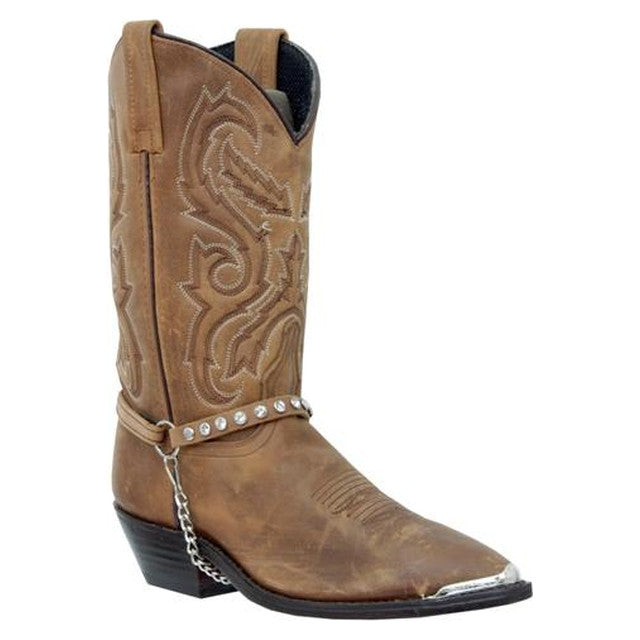 Almax Brown With Rhinestones Boot Straps-530-ST-BRO