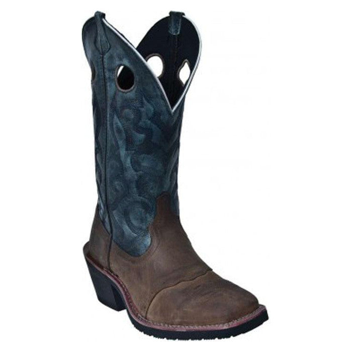 Laredo Mens Gillette Tan Distressed Blue Western Cowboy Boot-62037