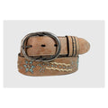 Cowgirls Rock Womens Floral Embroidered Distressed Leather Belt Tan-6552300-210