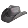 American Hat Maker Hollywood Black Leather Hat-HOLLYWOOD-BLK