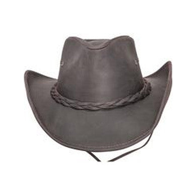 American Hat Maker Hollywood Brown Leather Hat-HOLLYWOOD-BRO