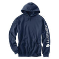 Carhartt Mens Loose Fit Midweight Logo Sleeve Graphic Hoodie Navy-K288-472