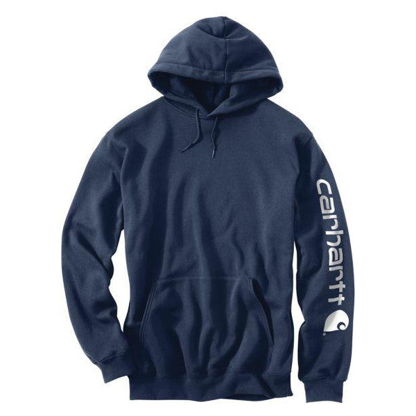 Carhartt Mens Loose Fit Midweight Logo Sleeve Graphic Hoodie Navy-K288-472